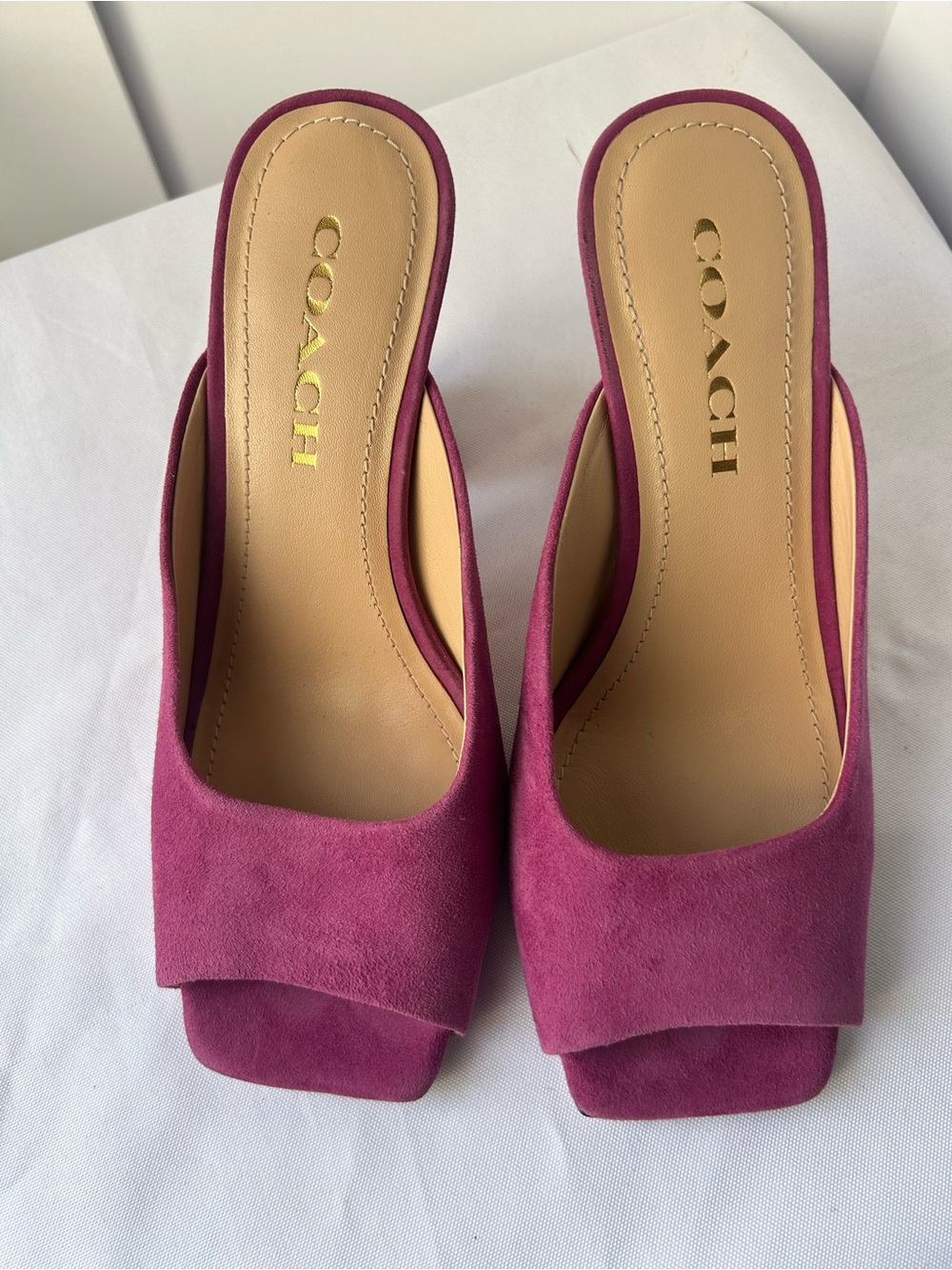 COACH Laurence Sandals Suede Deep Plum